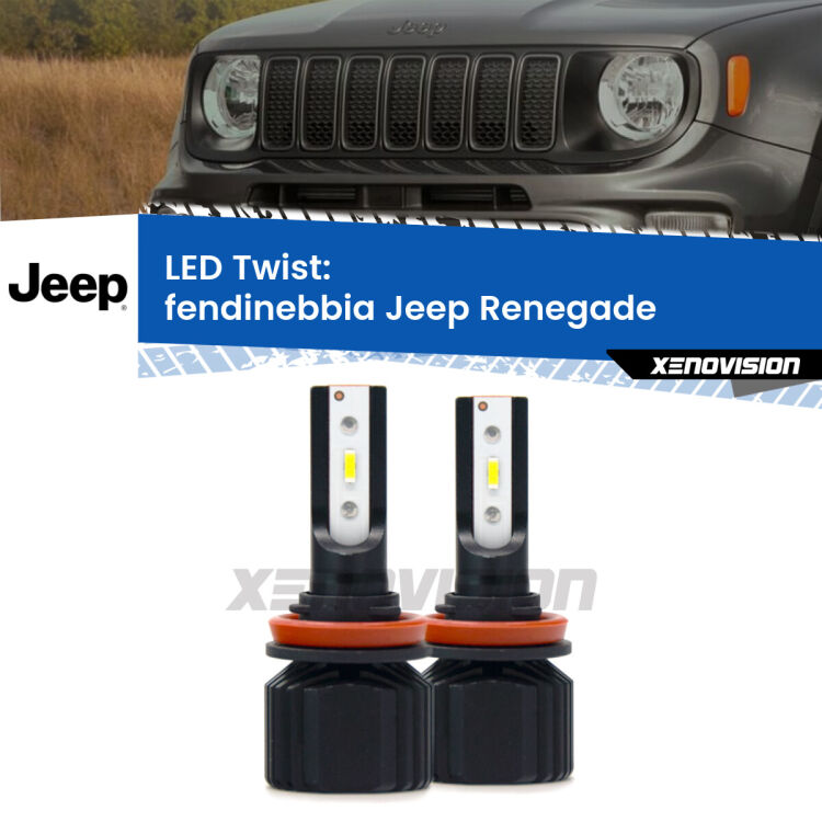 <strong>Kit fendinebbia LED</strong> per <strong>Jeep Renegade</strong>  2014 in poi. Compatte, impermeabili, senza ventola: praticamente indistruttibili. Top Quality.