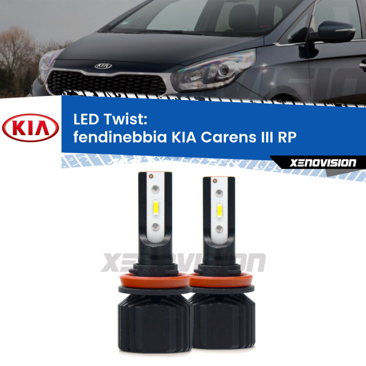 <strong>Kit fendinebbia LED</strong> per <strong>KIA Carens III</strong> RP 2012 - 2021. Compatte, impermeabili, senza ventola: praticamente indistruttibili. Top Quality.