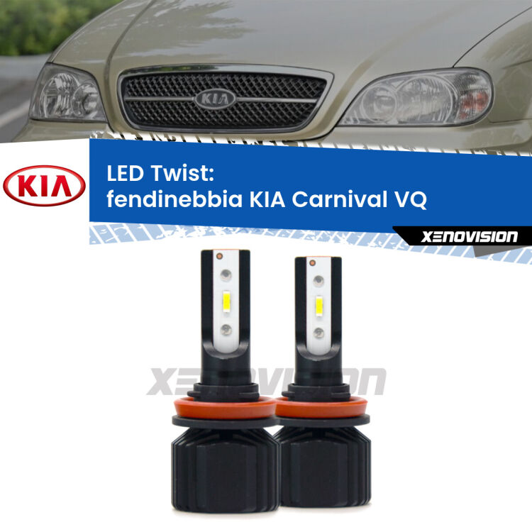 <strong>Kit fendinebbia LED</strong> per <strong>KIA Carnival</strong> VQ 2005 - 2013. Compatte, impermeabili, senza ventola: praticamente indistruttibili. Top Quality.