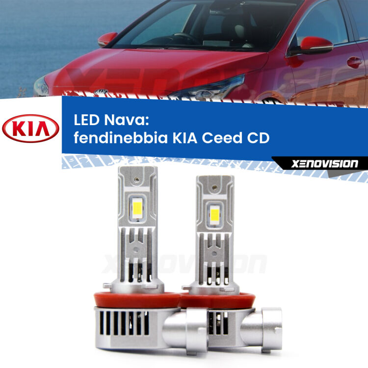 <strong>Fendinebbia LED no-spie per KIA Ceed</strong> CD 2018 in poi. Coppia lampade <strong>H11</strong>/H9/H8/H16(JP) modello Nava canbus, raffreddate a ventola.