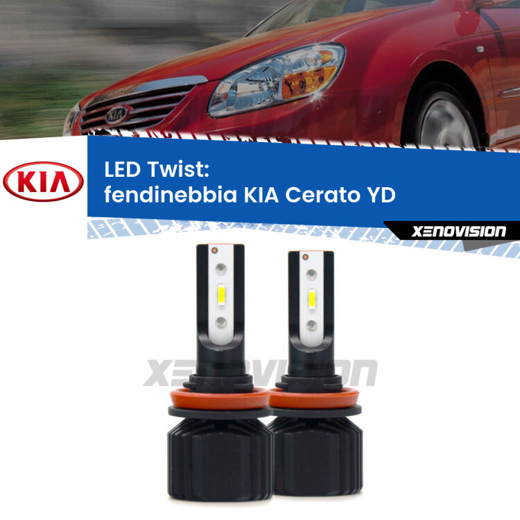 <strong>Kit fendinebbia LED</strong> per <strong>KIA Cerato</strong> YD 2012 - 2017. Compatte, impermeabili, senza ventola: praticamente indistruttibili. Top Quality.