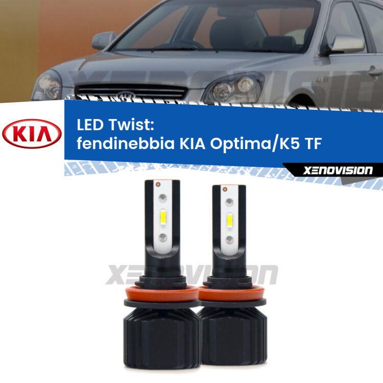 <strong>Kit fendinebbia LED</strong> per <strong>KIA Optima/K5</strong> TF 2010 - 2014. Compatte, impermeabili, senza ventola: praticamente indistruttibili. Top Quality.