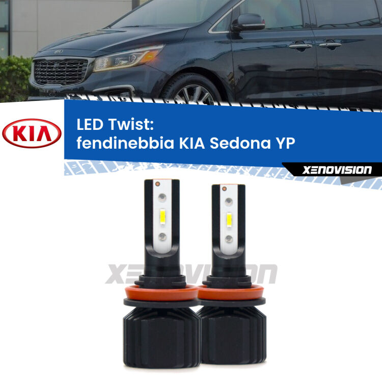 <strong>Kit fendinebbia LED</strong> per <strong>KIA Sedona</strong> YP prima serie. Compatte, impermeabili, senza ventola: praticamente indistruttibili. Top Quality.