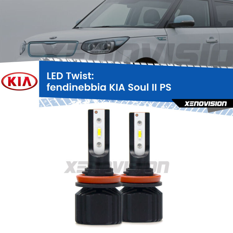 <strong>Kit fendinebbia LED</strong> per <strong>KIA Soul II</strong> PS prima serie. Compatte, impermeabili, senza ventola: praticamente indistruttibili. Top Quality.