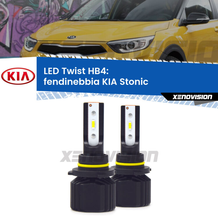 <strong>Kit fendinebbia LED</strong> HB4 per <strong>KIA Stonic</strong>  2017 in poi. Compatte, impermeabili, senza ventola: praticamente indistruttibili. Top Quality.