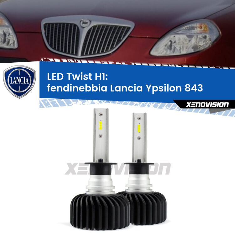 <strong>Kit fendinebbia LED</strong> H1 per <strong>Lancia Ypsilon</strong> 843 2003 - 2011. Compatte, impermeabili, senza ventola: praticamente indistruttibili. Top Quality.