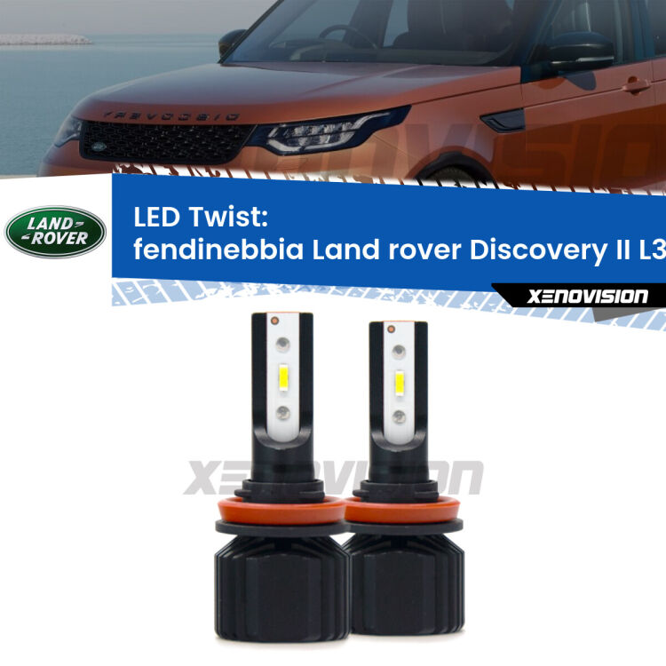 <strong>Kit fendinebbia LED</strong> per <strong>Land rover Discovery II</strong> L318 restyling. Compatte, impermeabili, senza ventola: praticamente indistruttibili. Top Quality.