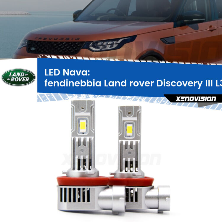 <strong>Fendinebbia LED no-spie per Land rover Discovery III</strong> L319 2004 - 2009. Coppia lampade <strong>H11</strong>/H9/H8/H16(JP) modello Nava canbus, raffreddate a ventola.