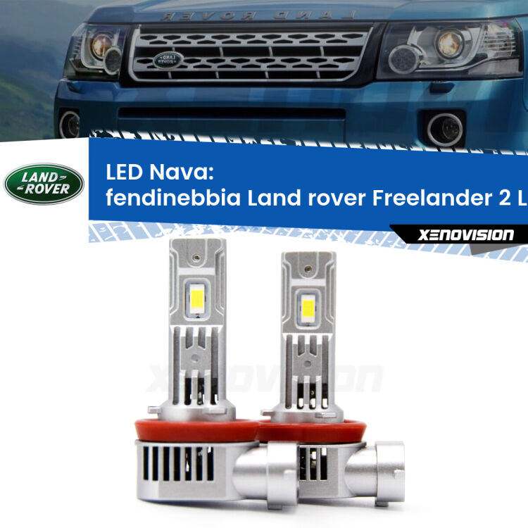 <strong>Fendinebbia LED no-spie per Land rover Freelander 2</strong> L359 2006 - 2014. Coppia lampade <strong>H11</strong>/H9/H8/H16(JP) modello Nava canbus, raffreddate a ventola.