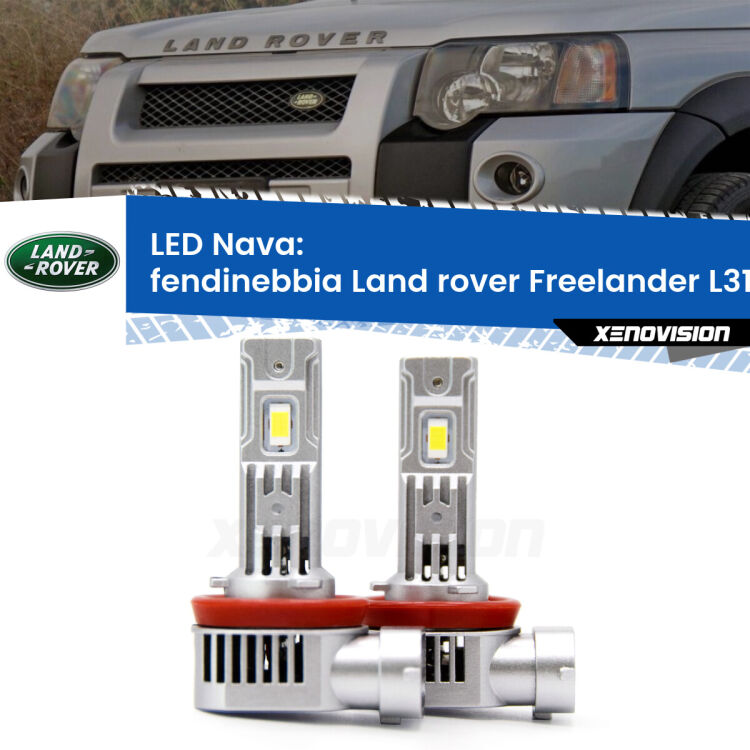 <strong>Fendinebbia LED no-spie per Land rover Freelander</strong> L314 1998 - 2006. Coppia lampade <strong>H11</strong>/H9/H8/H16(JP) modello Nava canbus, raffreddate a ventola.