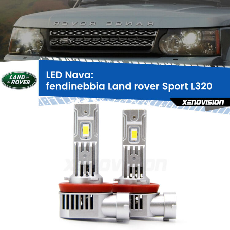 <strong>Fendinebbia LED no-spie per Land rover Sport</strong> L320 2005 - 2013. Coppia lampade <strong>H11</strong>/H9/H8/H16(JP) modello Nava canbus, raffreddate a ventola.