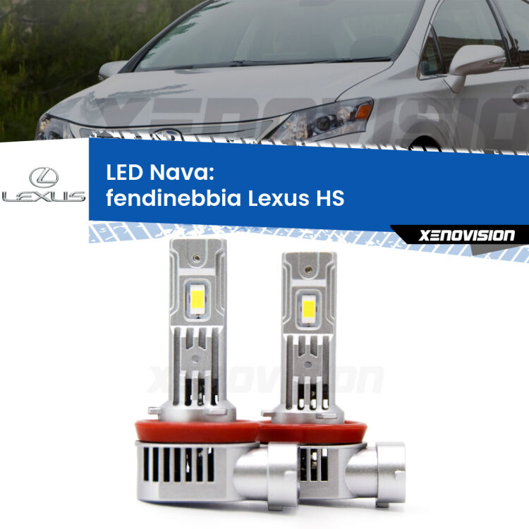 <strong>Fendinebbia LED no-spie per Lexus HS</strong>  2009 - 2018. Coppia lampade <strong>H11</strong>/H9/H8/H16(JP) modello Nava canbus, raffreddate a ventola.