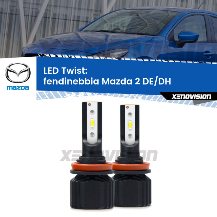 <strong>Kit fendinebbia LED</strong> per <strong>Mazda 2</strong> DE/DH 2007 - 2015. Compatte, impermeabili, senza ventola: praticamente indistruttibili. Top Quality.