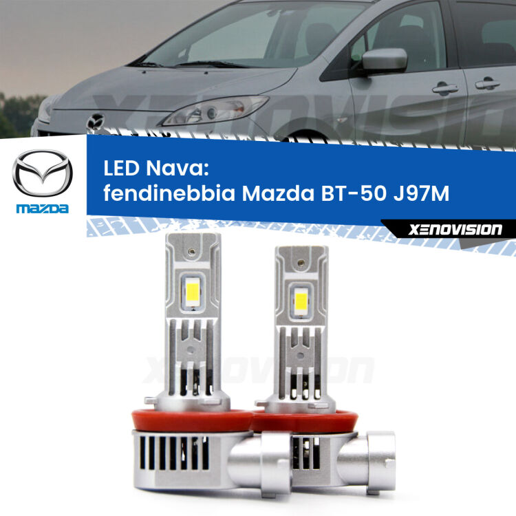 <strong>Fendinebbia LED no-spie per Mazda BT-50</strong> J97M 2006 - 2010. Coppia lampade <strong>H11</strong>/H9/H8/H16(JP) modello Nava canbus, raffreddate a ventola.