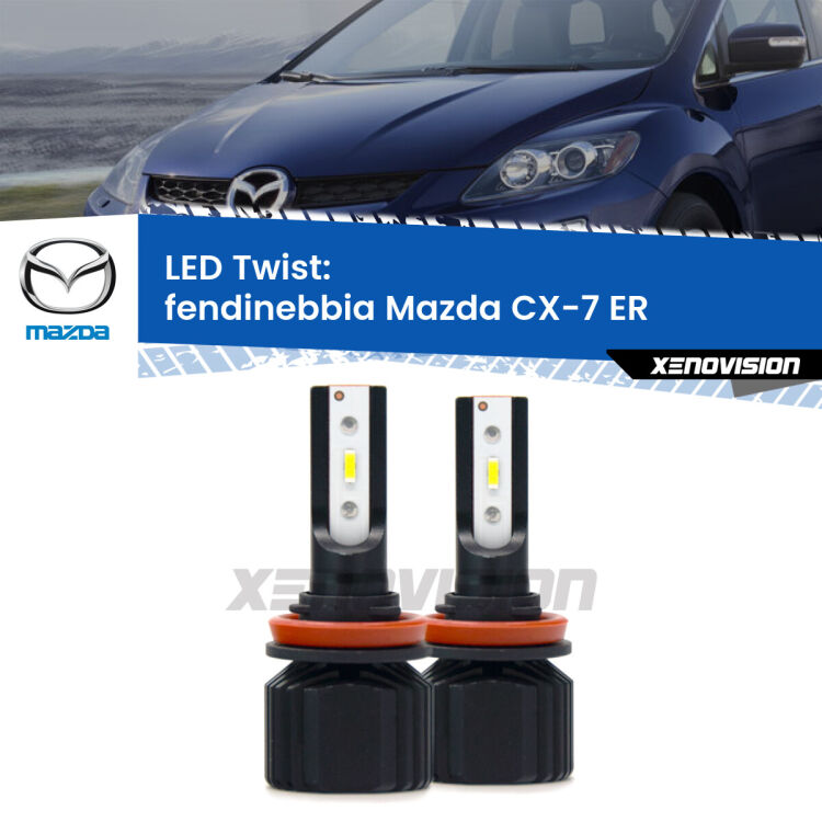 <strong>Kit fendinebbia LED</strong> per <strong>Mazda CX-7</strong> ER 2006 - 2014. Compatte, impermeabili, senza ventola: praticamente indistruttibili. Top Quality.