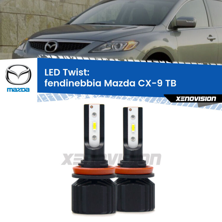 <strong>Kit fendinebbia LED</strong> per <strong>Mazda CX-9</strong> TB 2012 - 2015. Compatte, impermeabili, senza ventola: praticamente indistruttibili. Top Quality.