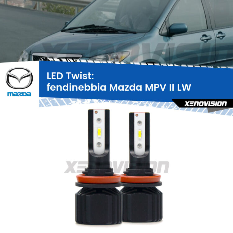 <strong>Kit fendinebbia LED</strong> per <strong>Mazda MPV II</strong> LW 2003 - 2006. Compatte, impermeabili, senza ventola: praticamente indistruttibili. Top Quality.