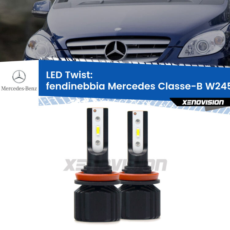 <strong>Kit fendinebbia LED</strong> per <strong>Mercedes Classe-B</strong> W245 2005 - 2011. Compatte, impermeabili, senza ventola: praticamente indistruttibili. Top Quality.