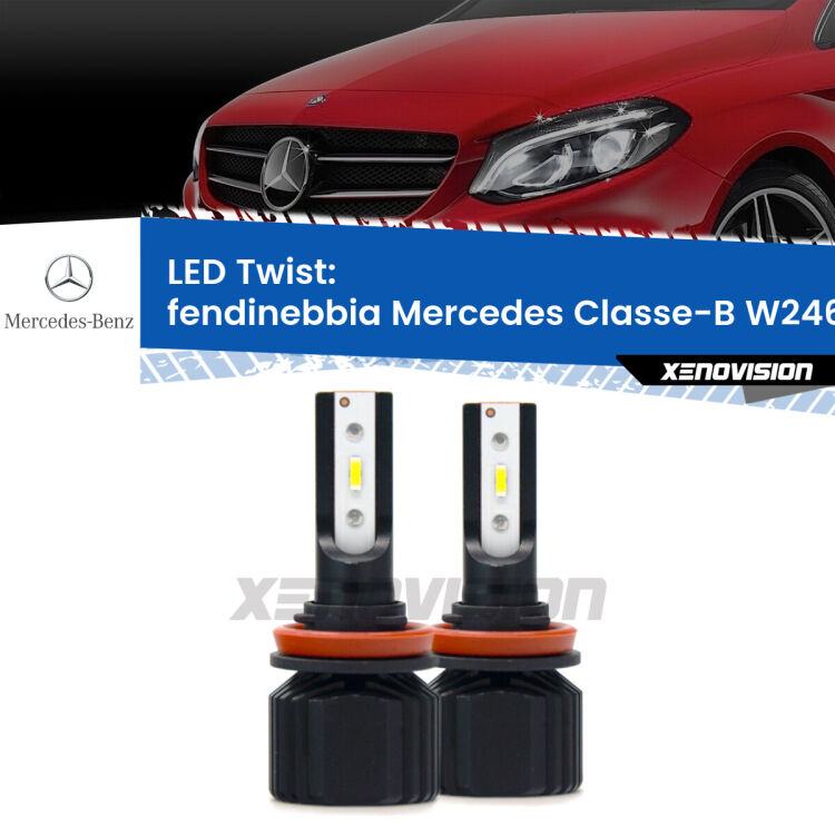 <strong>Kit fendinebbia LED</strong> per <strong>Mercedes Classe-B</strong> W246, W242 2011 - 2018. Compatte, impermeabili, senza ventola: praticamente indistruttibili. Top Quality.