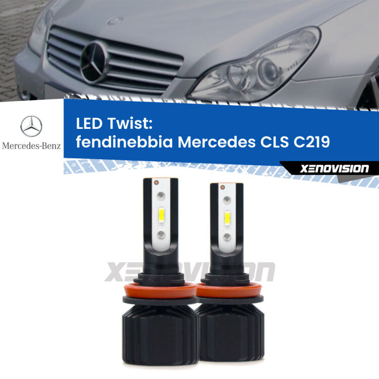 <strong>Kit fendinebbia LED</strong> per <strong>Mercedes CLS</strong> C219 2004 - 2010. Compatte, impermeabili, senza ventola: praticamente indistruttibili. Top Quality.