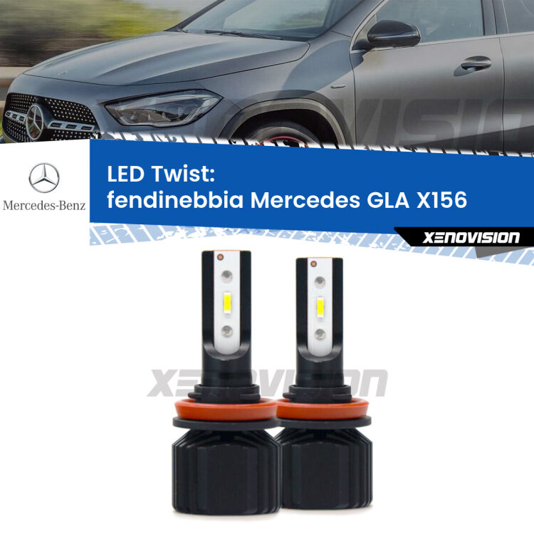 <strong>Kit fendinebbia LED</strong> per <strong>Mercedes GLA</strong> X156 2013 in poi. Compatte, impermeabili, senza ventola: praticamente indistruttibili. Top Quality.