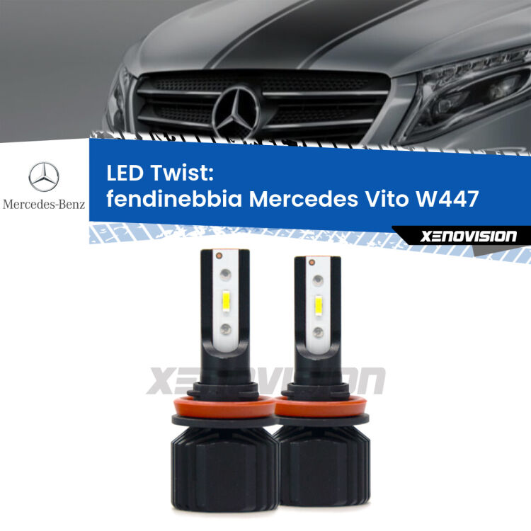 <strong>Kit fendinebbia LED</strong> per <strong>Mercedes Vito</strong> W447 2014 in poi. Compatte, impermeabili, senza ventola: praticamente indistruttibili. Top Quality.