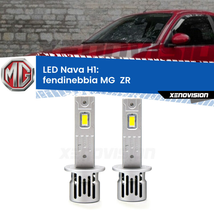 <strong>Fendinebbia LED no-spie per MG  ZR</strong>  2001 - 2005. Coppia lampade <strong> H1</strong> modello Nava canbus, raffreddate a ventola.