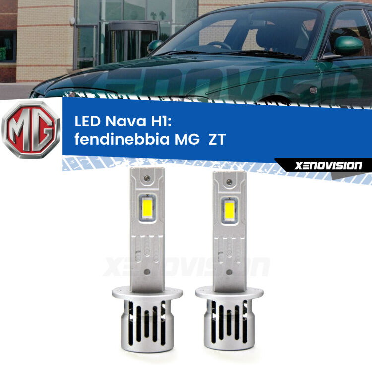 <strong>Fendinebbia LED no-spie per MG  ZT</strong>  2001 - 2005. Coppia lampade <strong> H1</strong> modello Nava canbus, raffreddate a ventola.