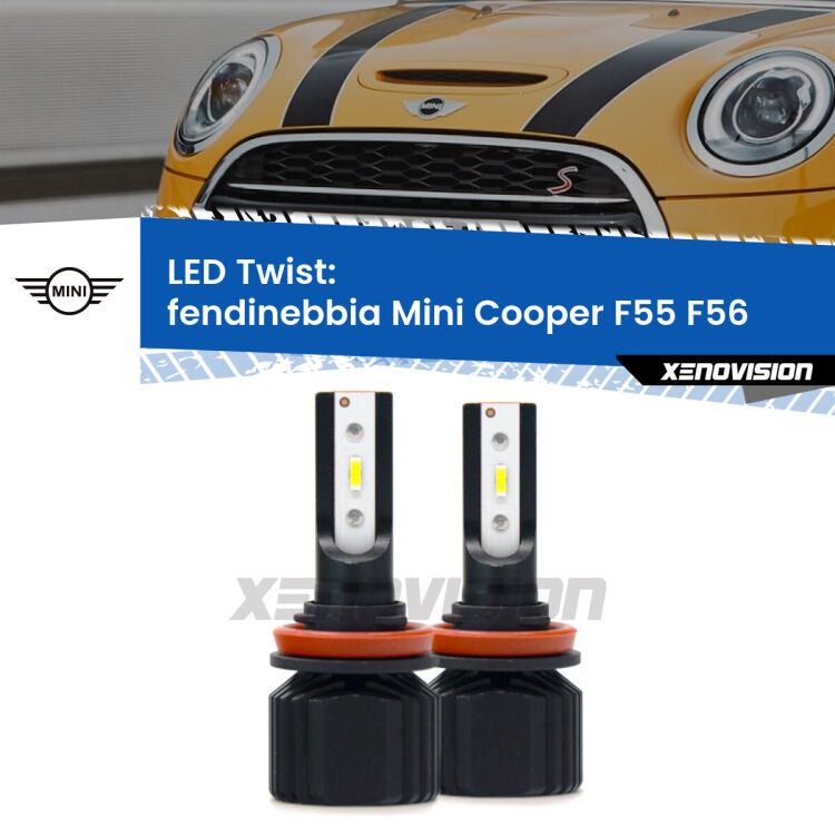 <strong>Kit fendinebbia LED</strong> per <strong>Mini Cooper</strong> F55 F56 2013 - 2017. Compatte, impermeabili, senza ventola: praticamente indistruttibili. Top Quality.