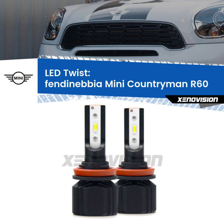 <strong>Kit fendinebbia LED</strong> per <strong>Mini Countryman</strong> R60 2010 - 2016. Compatte, impermeabili, senza ventola: praticamente indistruttibili. Top Quality.