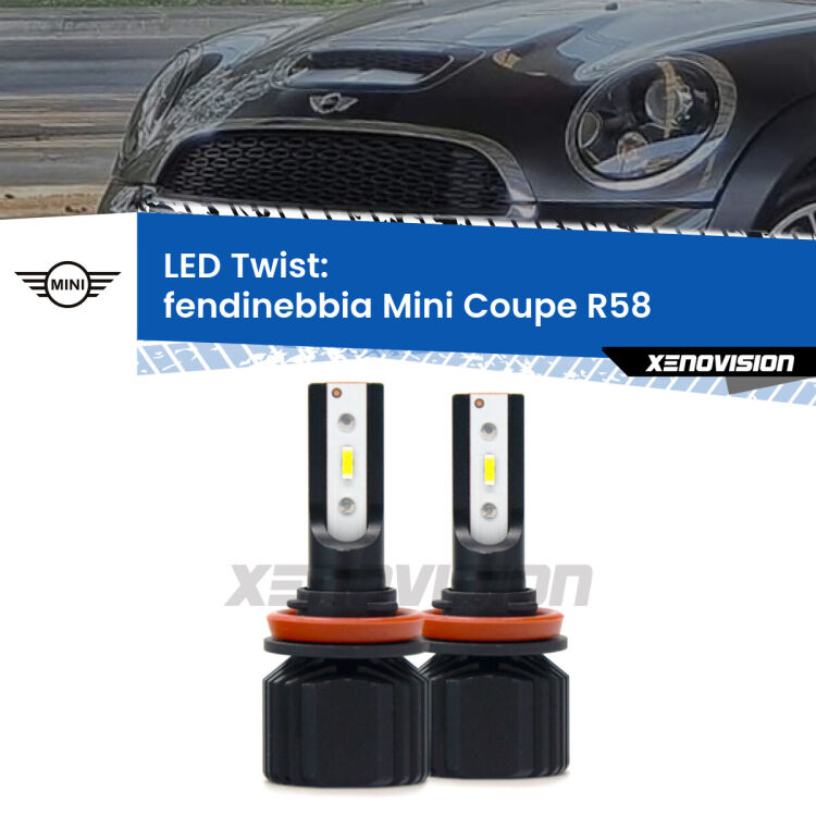 <strong>Kit fendinebbia LED</strong> per <strong>Mini Coupe</strong> R58 2011 - 2015. Compatte, impermeabili, senza ventola: praticamente indistruttibili. Top Quality.