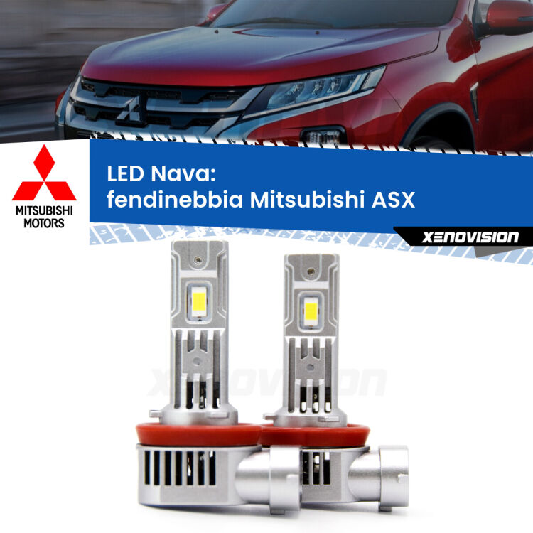 <strong>Fendinebbia LED no-spie per Mitsubishi ASX</strong>  2010 - 2015. Coppia lampade <strong>H11</strong>/H9/H8/H16(JP) modello Nava canbus, raffreddate a ventola.