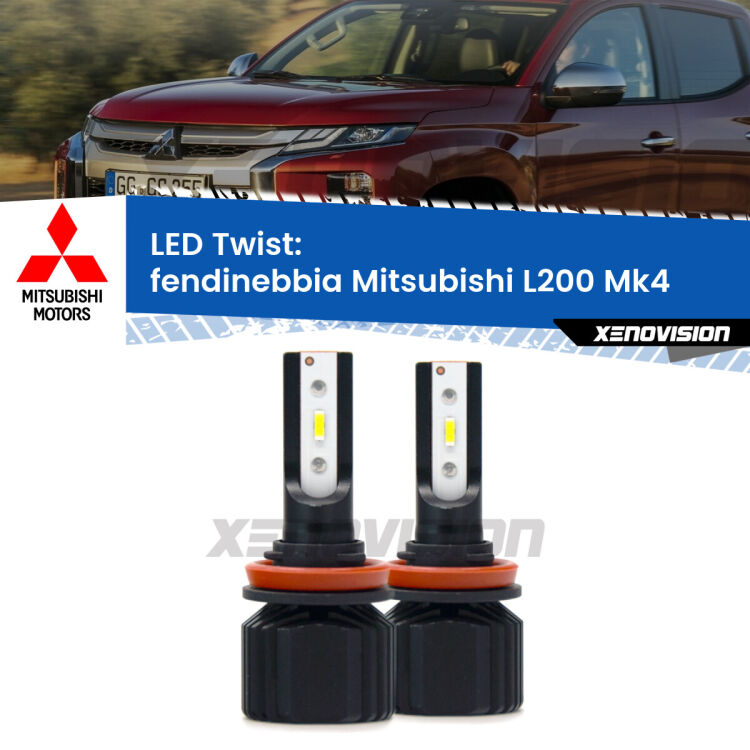 <strong>Kit fendinebbia LED</strong> per <strong>Mitsubishi L200</strong> Mk4 2006 - 2014. Compatte, impermeabili, senza ventola: praticamente indistruttibili. Top Quality.