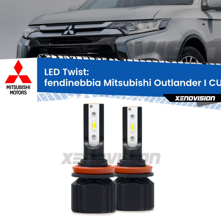 <strong>Kit fendinebbia LED</strong> per <strong>Mitsubishi Outlander I</strong> CU 2006 - 2006. Compatte, impermeabili, senza ventola: praticamente indistruttibili. Top Quality.