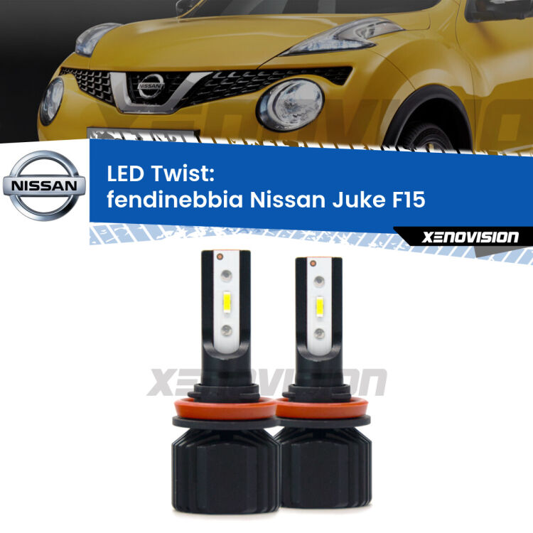 <strong>Kit fendinebbia LED</strong> per <strong>Nissan Juke</strong> F15 2010 - 2018. Compatte, impermeabili, senza ventola: praticamente indistruttibili. Top Quality.