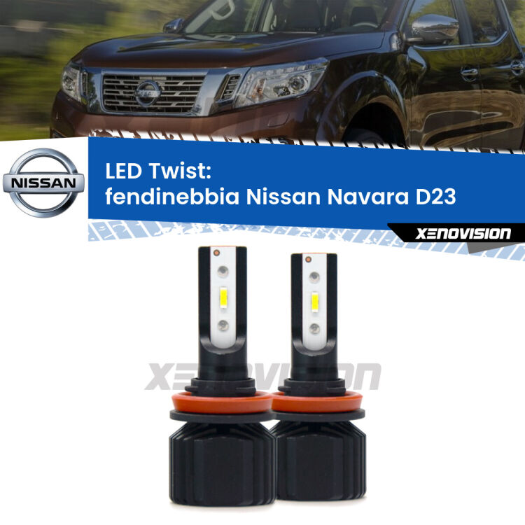 <strong>Kit fendinebbia LED</strong> per <strong>Nissan Navara</strong> D23 2014 in poi. Compatte, impermeabili, senza ventola: praticamente indistruttibili. Top Quality.