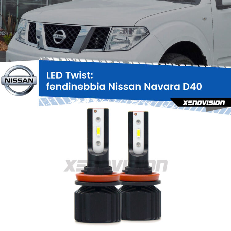 <strong>Kit fendinebbia LED</strong> per <strong>Nissan Navara</strong> D40 2004 - 2016. Compatte, impermeabili, senza ventola: praticamente indistruttibili. Top Quality.