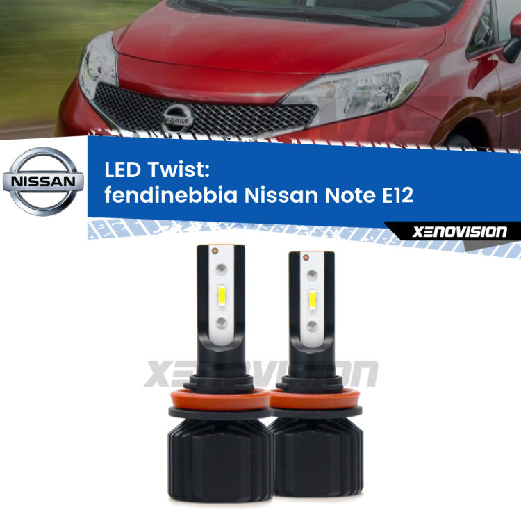 <strong>Kit fendinebbia LED</strong> per <strong>Nissan Note</strong> E12 2013 in poi. Compatte, impermeabili, senza ventola: praticamente indistruttibili. Top Quality.