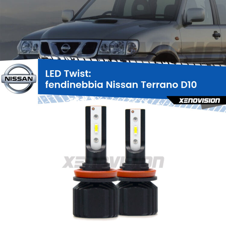 <strong>Kit fendinebbia LED</strong> per <strong>Nissan Terrano</strong> D10 2013 in poi. Compatte, impermeabili, senza ventola: praticamente indistruttibili. Top Quality.