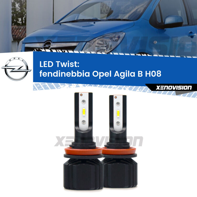 <strong>Kit fendinebbia LED</strong> per <strong>Opel Agila B</strong> H08 2008 - 2014. Compatte, impermeabili, senza ventola: praticamente indistruttibili. Top Quality.