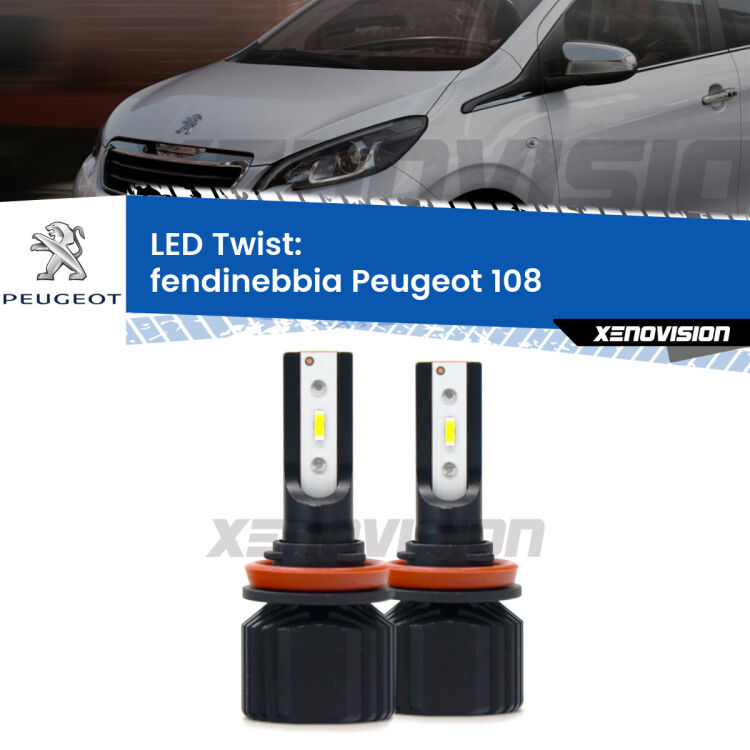 <strong>Kit fendinebbia LED</strong> per <strong>Peugeot 108</strong>  Versione 1. Compatte, impermeabili, senza ventola: praticamente indistruttibili. Top Quality.