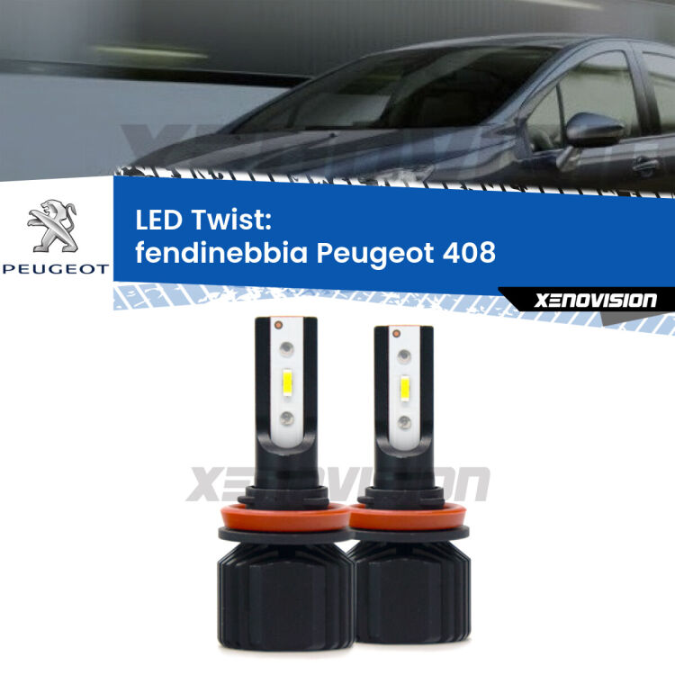 <strong>Kit fendinebbia LED</strong> per <strong>Peugeot 408</strong>  2010 in poi. Compatte, impermeabili, senza ventola: praticamente indistruttibili. Top Quality.