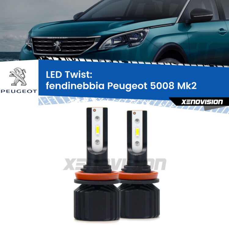 <strong>Kit fendinebbia LED</strong> per <strong>Peugeot 5008</strong> Mk2 2017 in poi. Compatte, impermeabili, senza ventola: praticamente indistruttibili. Top Quality.