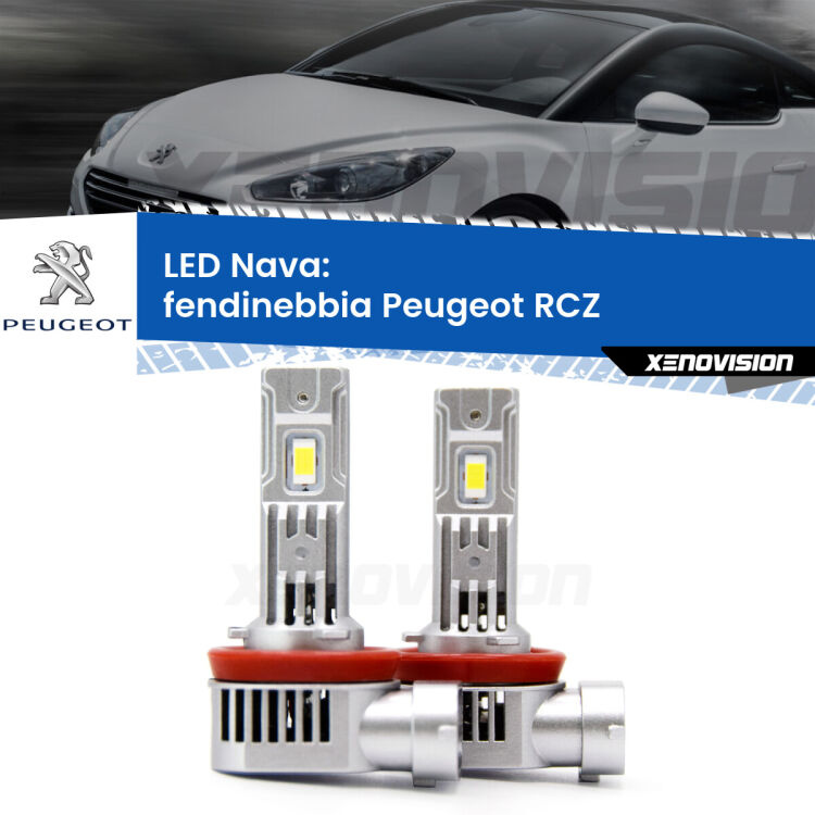 <strong>Fendinebbia LED no-spie per Peugeot RCZ</strong>  2010 - 2015. Coppia lampade <strong>H11</strong>/H9/H8/H16(JP) modello Nava canbus, raffreddate a ventola.