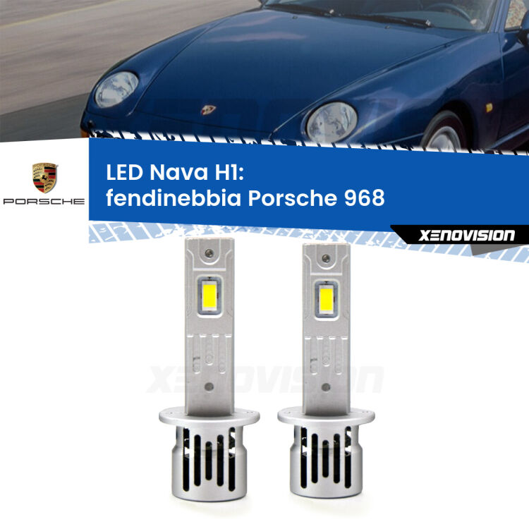 <strong>Fendinebbia LED no-spie per Porsche 968</strong>  1991 - 1995. Coppia lampade <strong> H1</strong> modello Nava canbus, raffreddate a ventola.