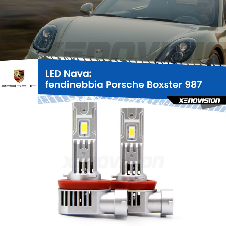 <strong>Fendinebbia LED no-spie per Porsche Boxster</strong> 987 2004 - 2012. Coppia lampade <strong>H11</strong>/H9/H8/H16(JP) modello Nava canbus, raffreddate a ventola.