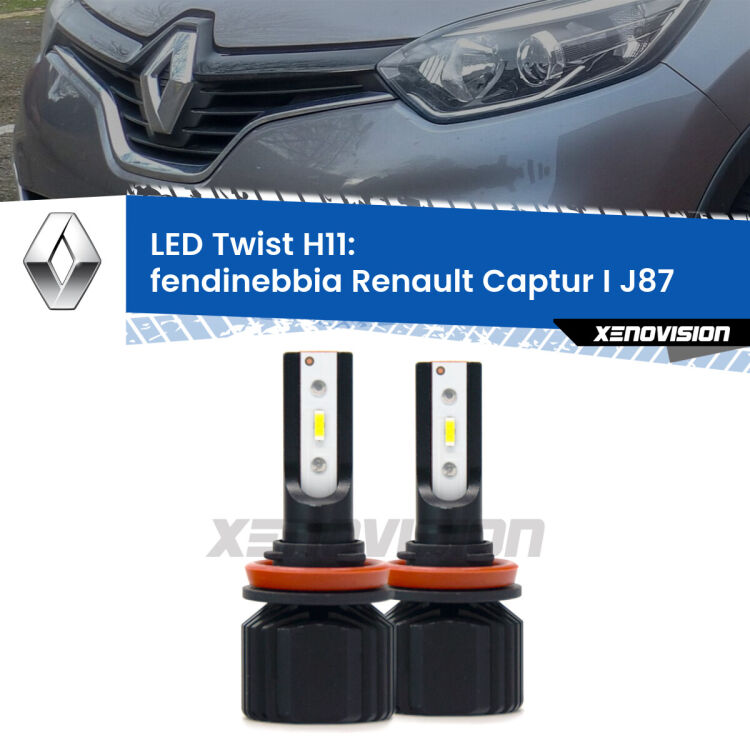 <strong>Kit fendinebbia LED</strong> per <strong>Renault Captur I</strong> J87 con luci svolta. Compatte, impermeabili, senza ventola: praticamente indistruttibili. Top Quality.