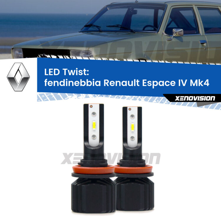 <strong>Kit fendinebbia LED</strong> per <strong>Renault Espace IV</strong> Mk4 2002 - 2015. Compatte, impermeabili, senza ventola: praticamente indistruttibili. Top Quality.