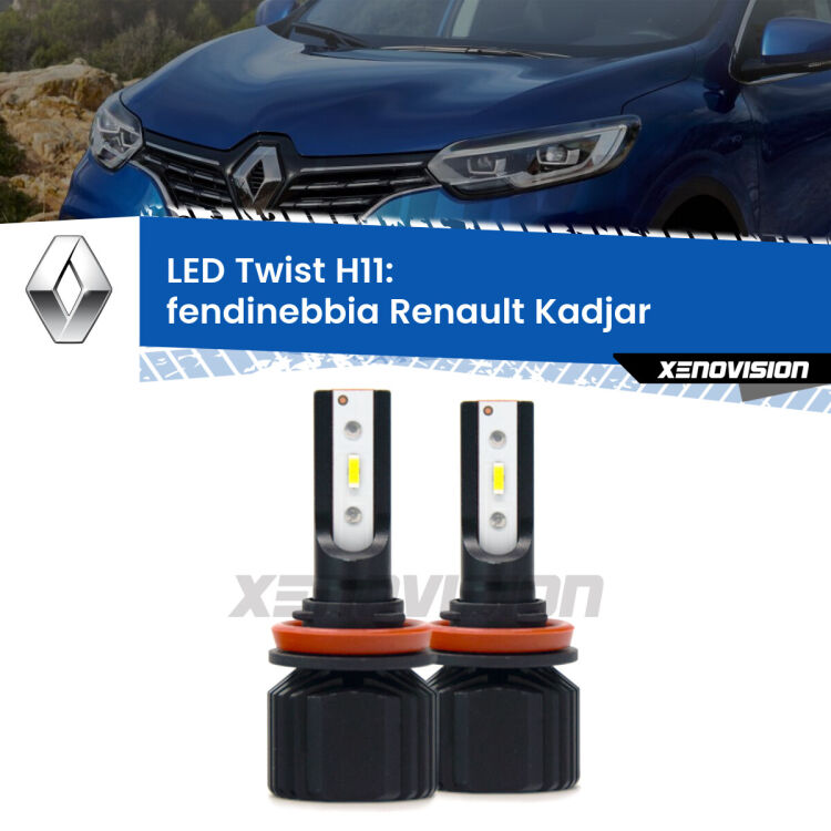 <strong>Kit fendinebbia LED</strong> per <strong>Renault Kadjar</strong>  2015 - 2022. Compatte, impermeabili, senza ventola: praticamente indistruttibili. Top Quality.