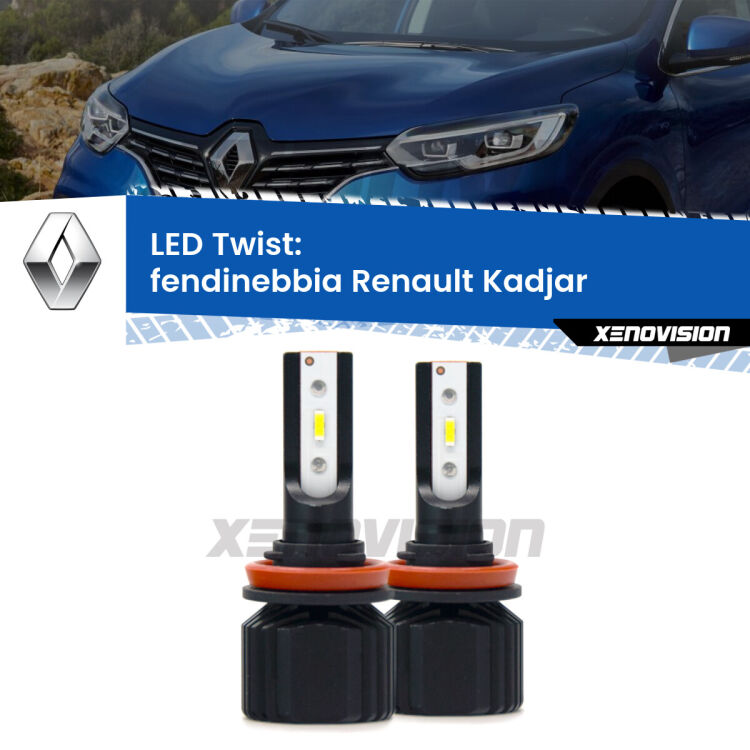 <strong>Kit fendinebbia LED</strong> per <strong>Renault Kadjar</strong>  2015 - 2022. Compatte, impermeabili, senza ventola: praticamente indistruttibili. Top Quality.